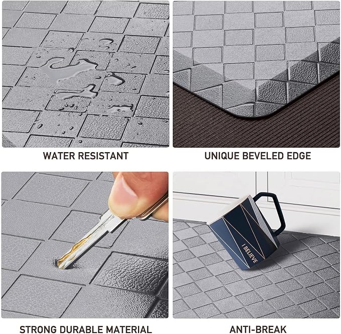 HappyTrends Kitchen Mat Cushioned Anti-Fatigue Floor Mat, Thick Waterproof - Image 4