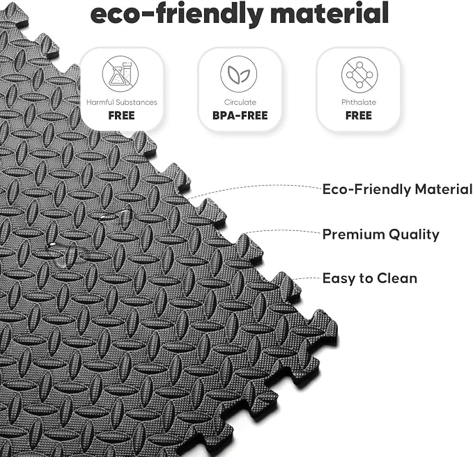 32 Pack Home Gym Mat, Puzzle Exercise Mat, EVA Interlocking Foam Floor Tiles - Image 4