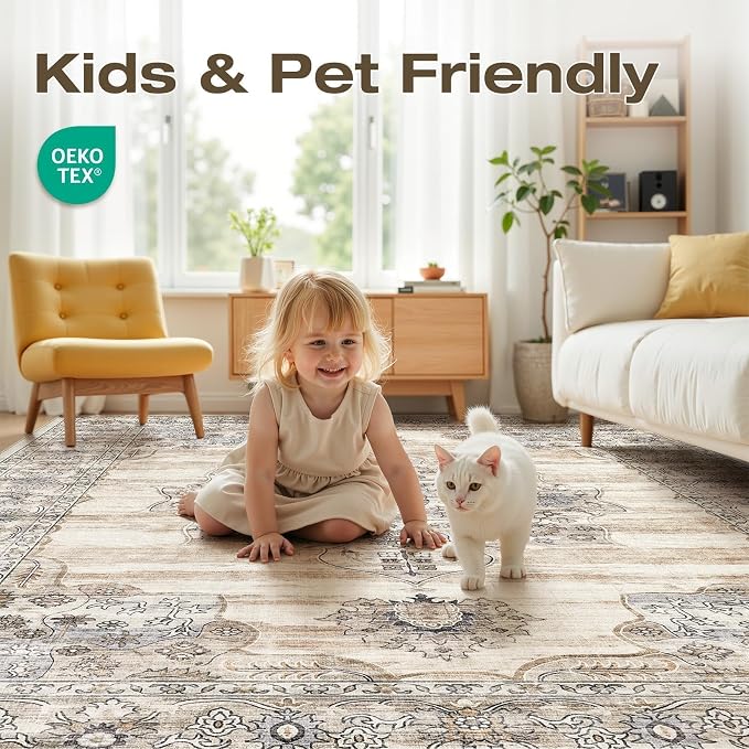 Washable 8x10 Area Rug for Living Room & Dining Room - Image 4