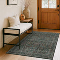 Dark Green 4x6 Entryway Rug, Washable Area Rug 4x6 by HazoHaus