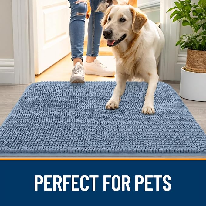 OLANLY Dog Door Mat for Muddy Paws 30x17, Absorbs Moisture and Dirt, Absorbent - Image 6