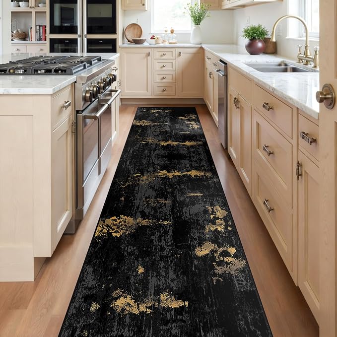 RELEANY Washable Area Rugs 2'x8' Non-Slip Modern Abstract Soft by RELEANY