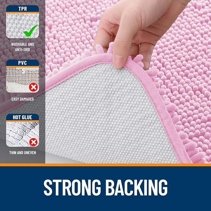 OLANLY Large Bathroom Rugs 50x30, Extra Soft Absorbent Chenille Bath Rugs - Image 6