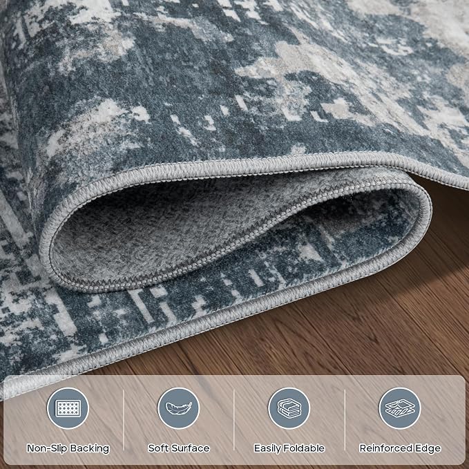 5x7 Area Rugs for Living Room Rug Washable: Modern Rug for Dining Room Bedroom - Image 4