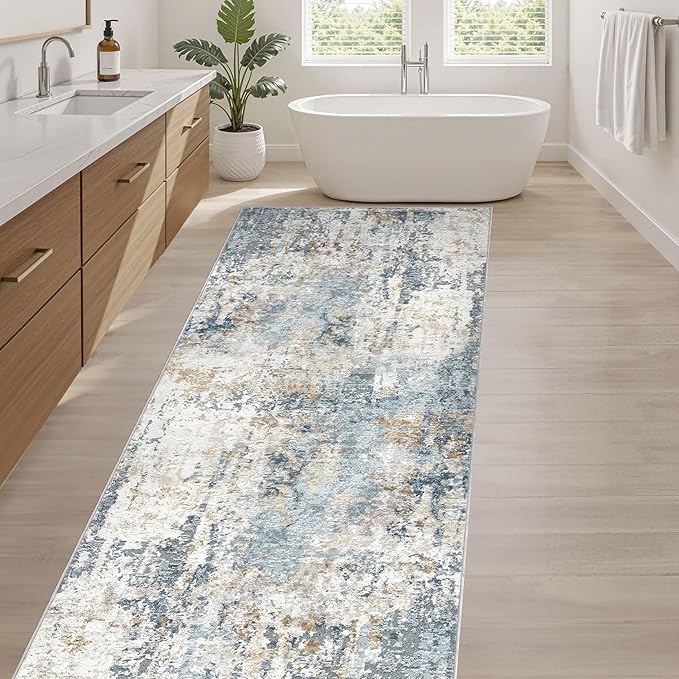 Runner Rug Non Slip Rugs: 3x8 Hallway Kitchen Washable Abstract Soft Modern - Image 5