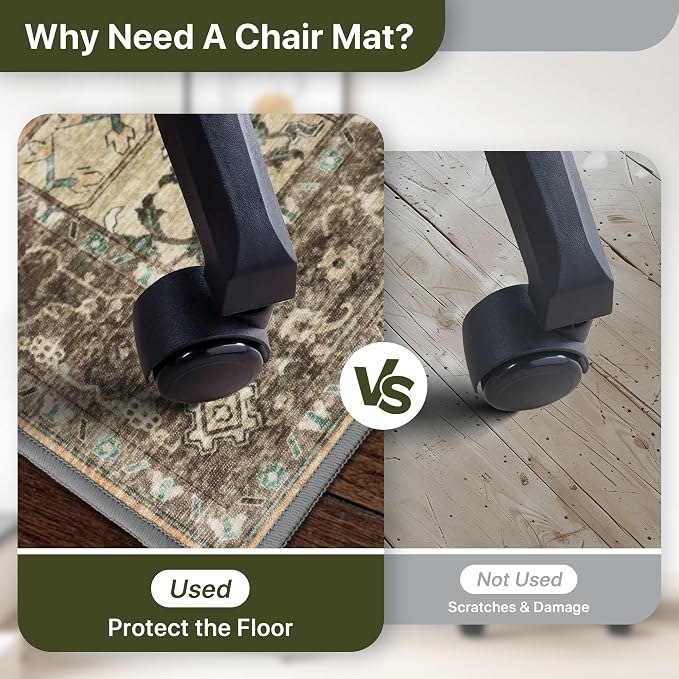 48"x60" Office Chair Mat for Hardwood Tile Floor, Under Desk Carpet Protector - Image 4