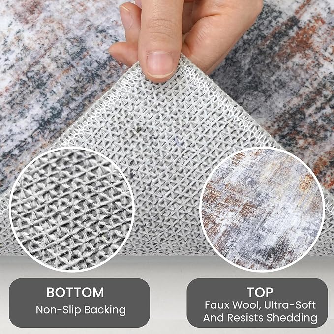 IOHOUZE Abstract Area Rug 4x5 Ft Washable Rugs - Image 4