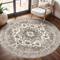 TOPRUUG Washable Oriental Area Rug - 6ft Round Rugs by TOPRUUG