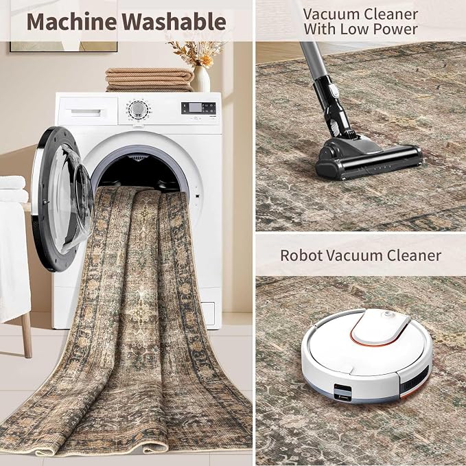 Rugxara Area Rugs for Living Room Bedroom, Washable Rug, Non Slip & Low Pile - Image 5