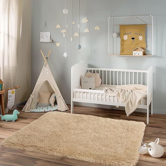 Mugorn 3x5 Rugs for Bedroom, Fluffy Area Rugs for Living Room, Soft Shag Kids - Image 5