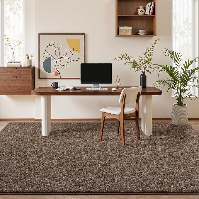 Pettop 7x10 Brown Area Rugs for Living Room Bedroom, Thickened Memory-Foam - Image 4