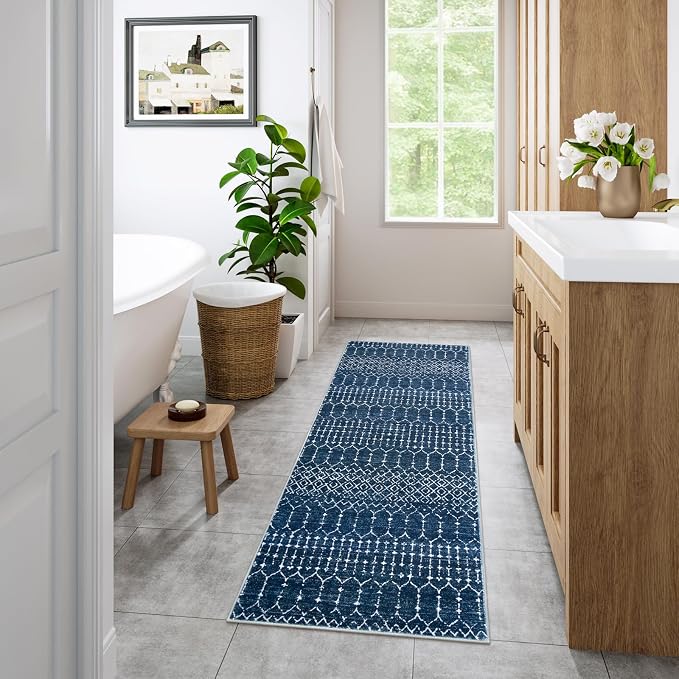 Lahome Moroccan Runner Rugs for Hallway 2x4 Bathroom Rugs Non-Slip Small Throw - Image 8