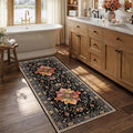 RELEANY Area Rugs Runner 2'6"x5' Washable Non-Slip, Floral Vintage Distress by RELEANY