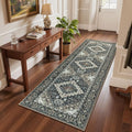 Lessymo Washable Runner Rug for Hallway, Floral Medallion Vintage Rugs by Lessymo