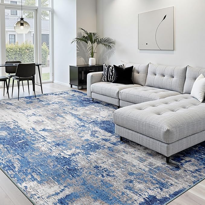 RELEANY Washable Area Rugs 6'x9' Non-Slip Modern Abstract Soft - Image 3