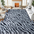 qulint Zebra Rug for Living Room, 6x9 Area Rug for Bedroom Soft Shaggy Modern by QULINT