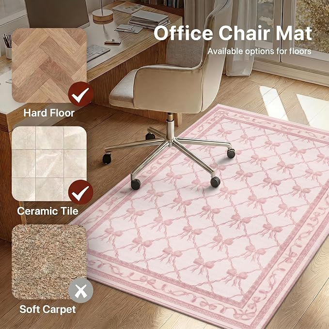 36"x48" Office Chair Mat for Hardwood Tile Floor, Under Desk Carpet Protector - Image 3