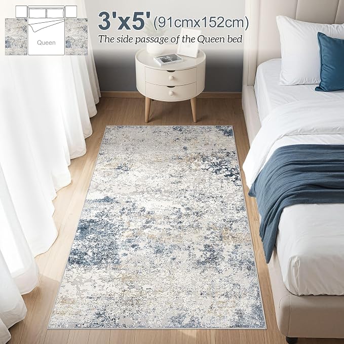 DMOYEST Washable Area Rug: 3x5 ft Abstract Small Rugs - Image 3