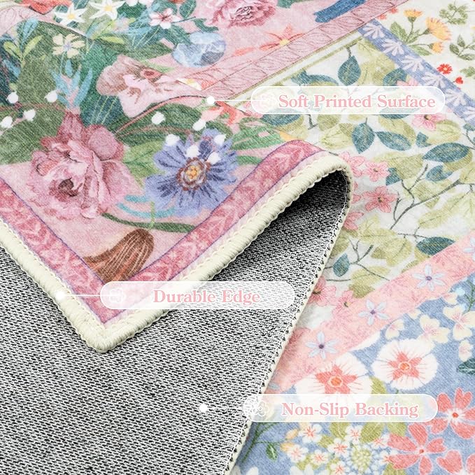 LIVEBOX Pink Washable Rugs 8x10 - Image 5