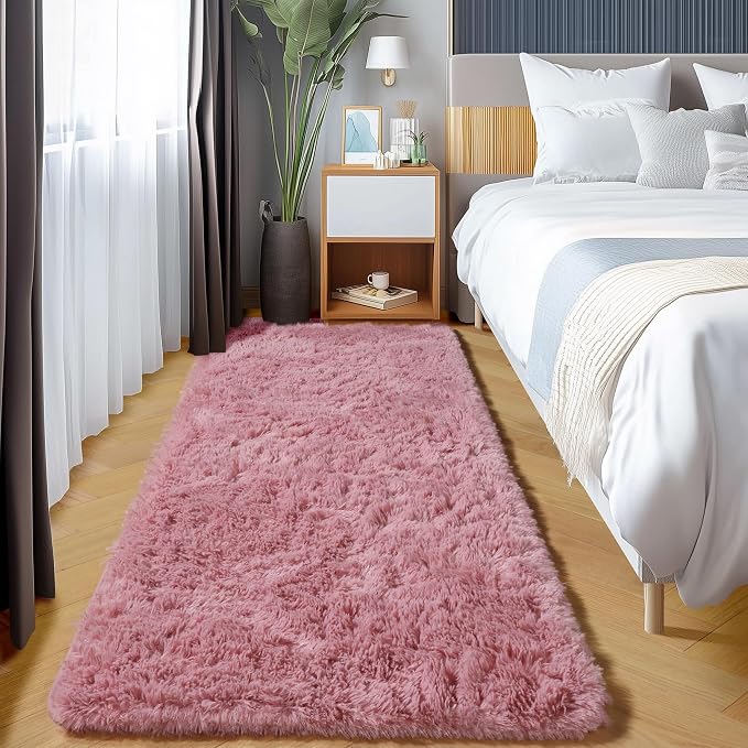 ONASAR Blush Runner Rugs for Bedroom Living Room, Fluffy 2x6 Bedside Hallway - Image 8