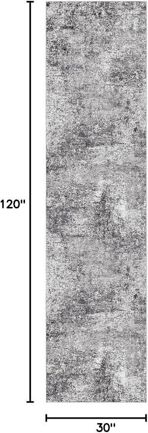 DMOYEST Washable Runner Rug for Hallway: 2.6x10 Neutral Modern Abstract Low - Image 2