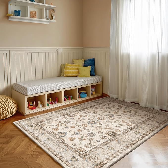 Machine Washable Entryway Throw Rug: Door Mat Indoor Entrance 4x6 Rug Small - Image 5