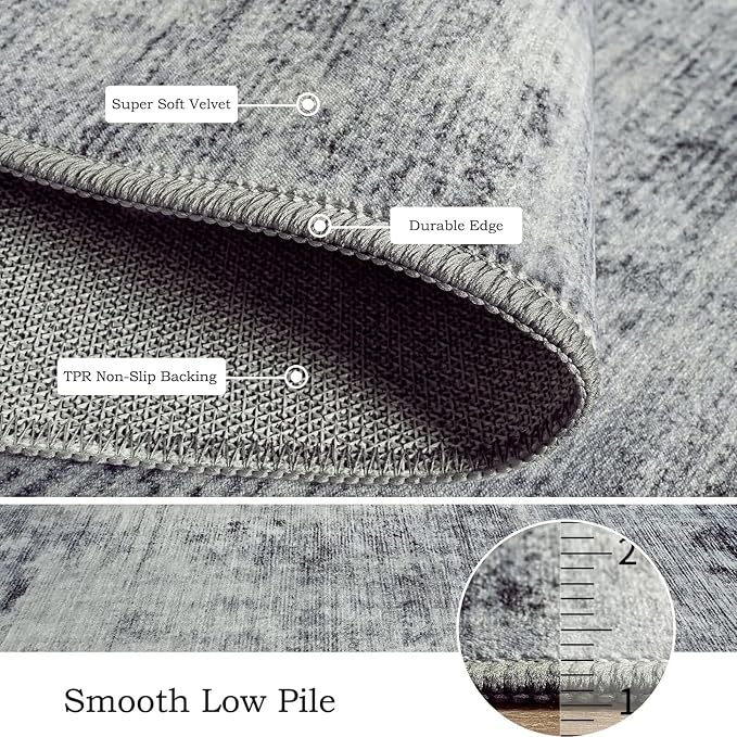 Toneed Entryway Runner Rug 2x8 for Hallway Kitchen, Washable Non-Slip Rug - Image 6