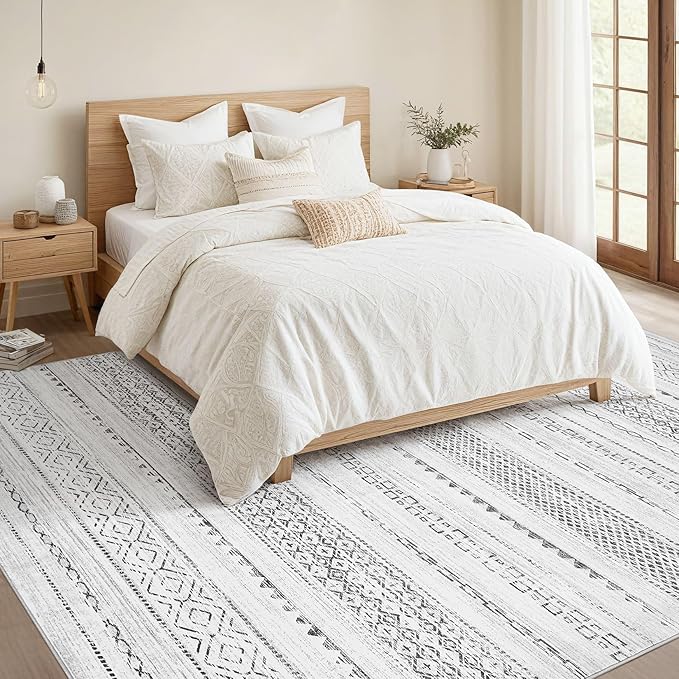 Nakagishi 6x9 Area Rugs Living Room: Washable Boho Large Neutral Soft Farmhouse - Image 5