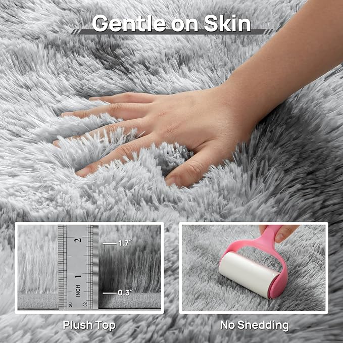 Deerhoo Shag Area Rug, 4 X 6 Tie-Dyed Plush Fuzzy Rugs - Image 5