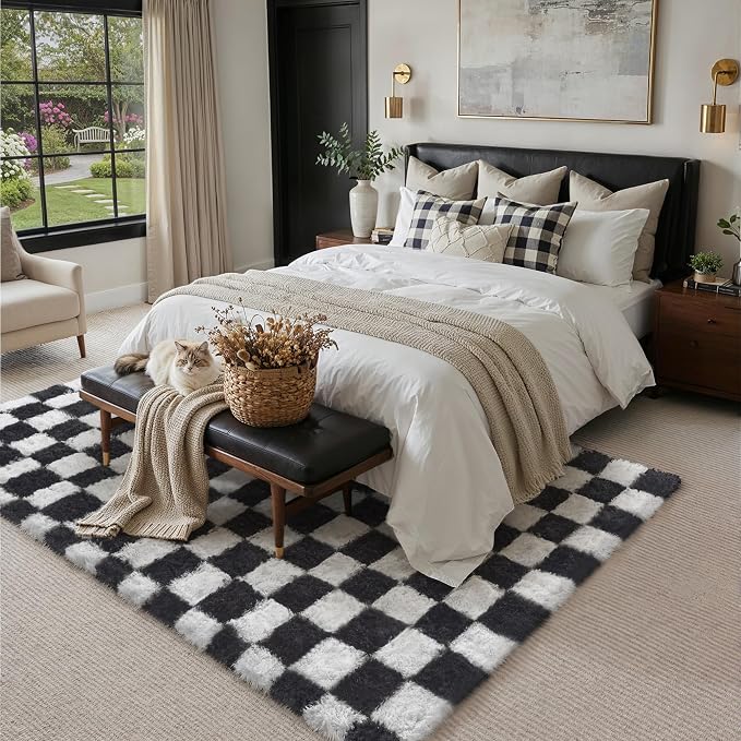 PureCozy Checkered Rug 7x10 for Living Room - Image 4