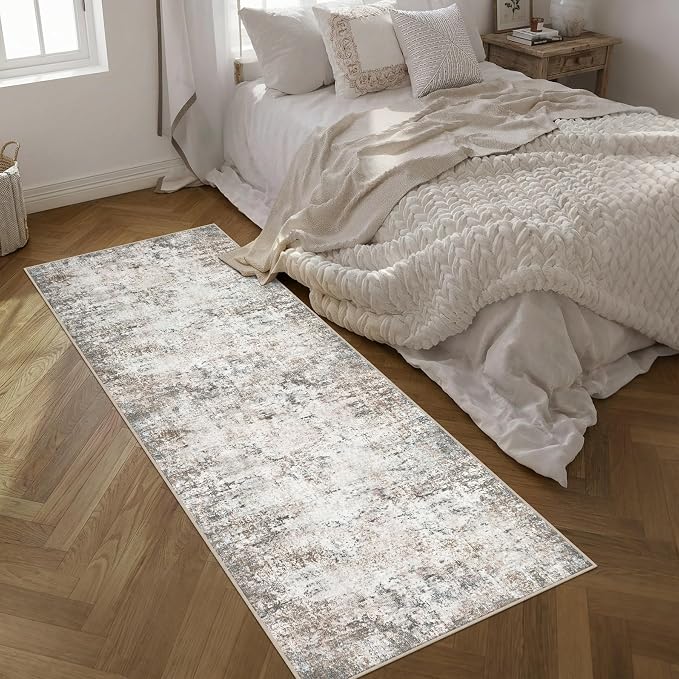 Washable Area Rug 3x8 Entryway Rug: Washable Modern Abstract Soft Thin Rug - Image 2