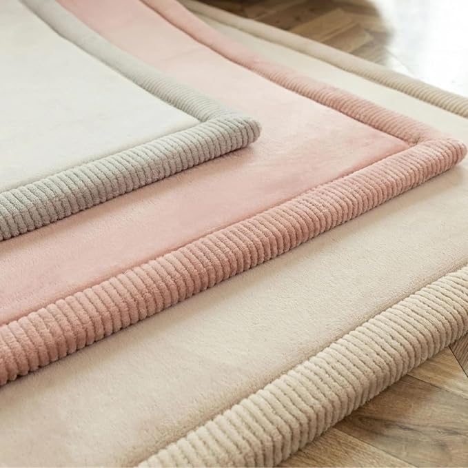 Stylish Coral Velvet Baby Play Mat 60" x 80" Pink – Soft 1" Thick High-Density - Image 9
