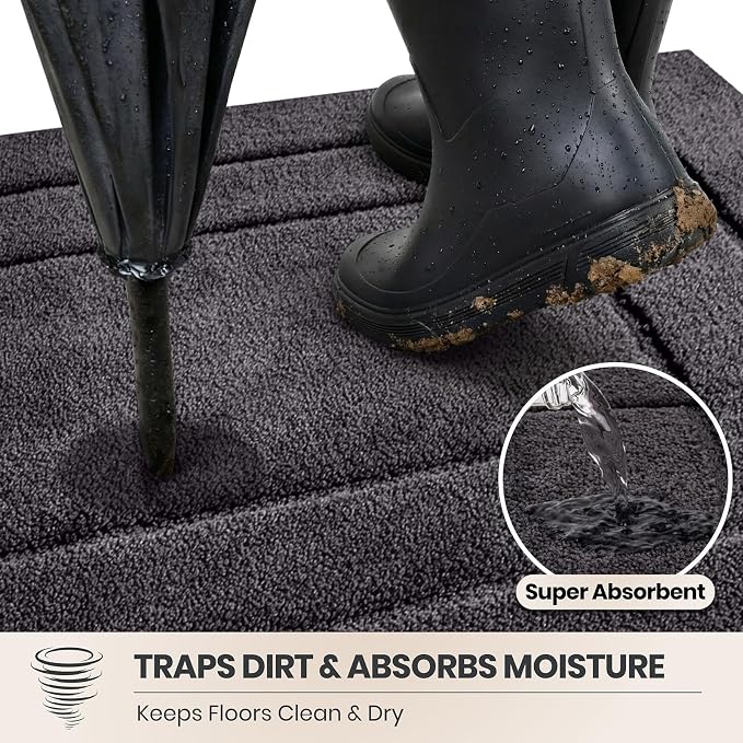 PURRUGS Dirt Trapping Door Mat 32" x 47", Non-Slip/Skid Machine Washable - Image 2
