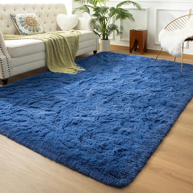 Andecor Soft Fluffy Bedroom Rugs, 6 x 9 Feet Indoor Shaggy Plush Area Rug by Andecor