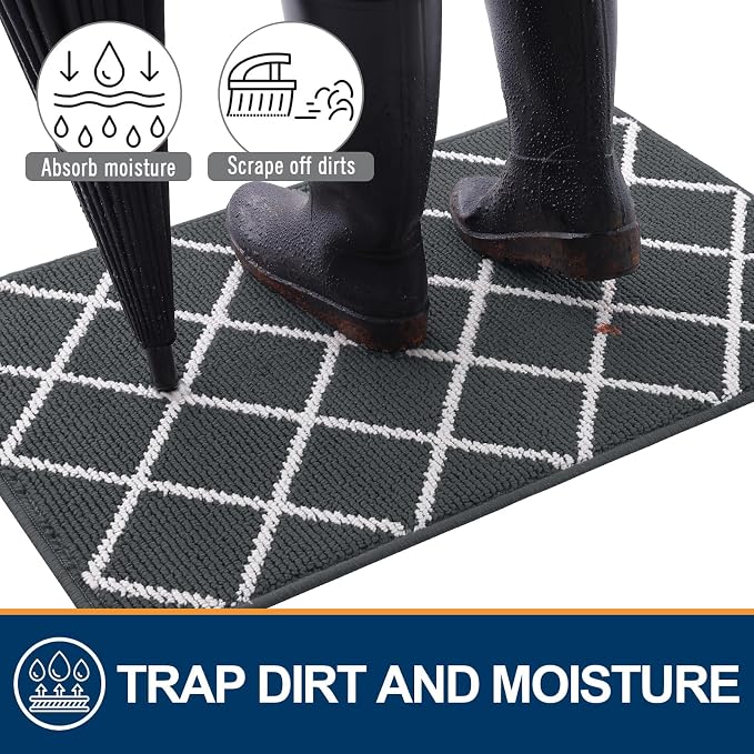 Finchitty Indoor Door Mat, Dirt Resistant and Absorbent, Low-Profile, Washable - Image 2