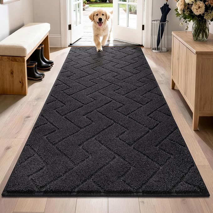 PURRUGS Dirt Trapping Door Mat 32" x 70", Non-Slip Machine Washable Entry Rug by PURRUGS
