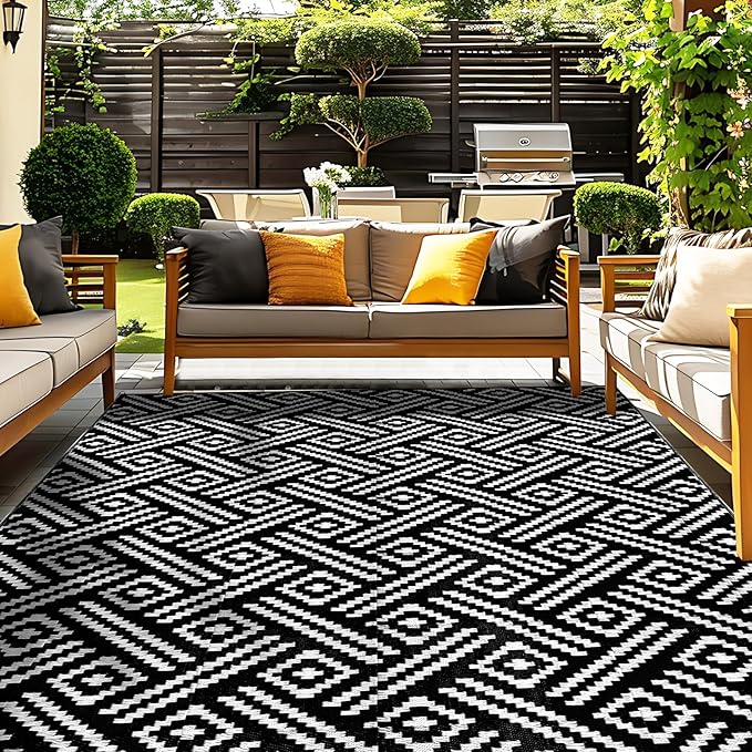 OPPODREAM Outdoor Rug 5x7 Ft, Waterproof Outdoor Plastic Straw Rug by OPPODREAM