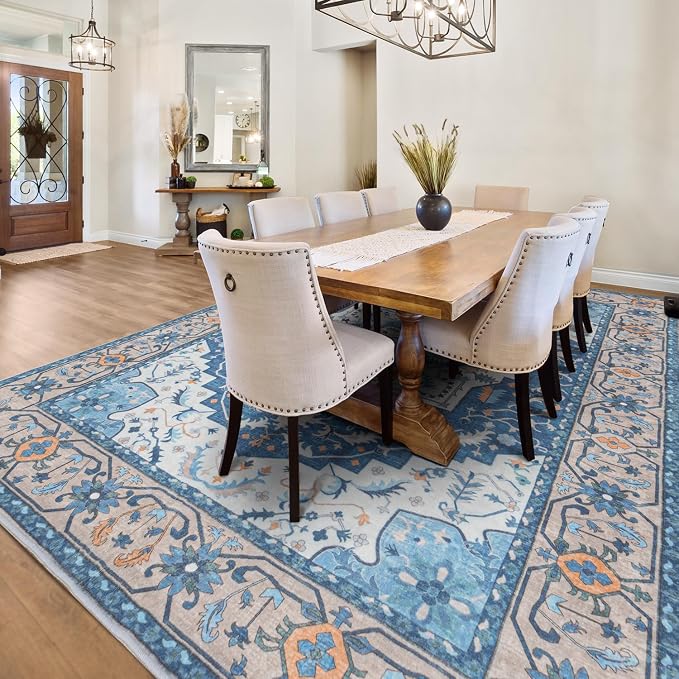 Lessymo 5x7 Area Rugs- Machine Washable Area Rugs, Super Soft Faux-Wool Area Rug - Image 7