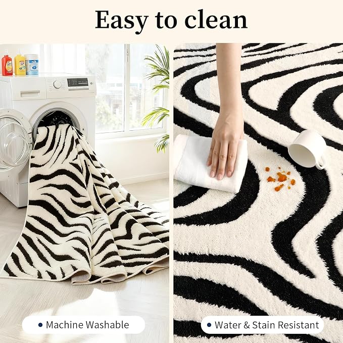 YIHOUSE 2×3 Ft Entryway Rugs: Washable Zebra Striped Small Rug - Image 8