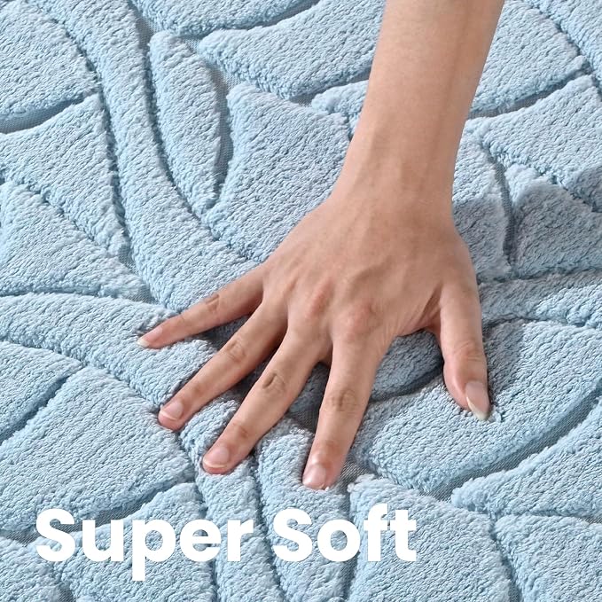 Macgace 4x6 Blue Area Rug, Soft Shag Carpet, Washable Bedroom Nursery Rugs - Image 5