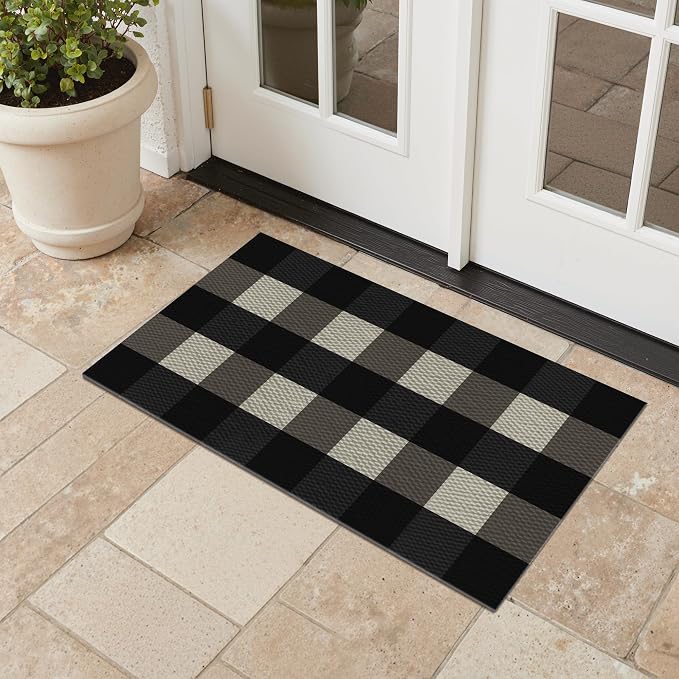 GENIMO Christmas Door Mat 18X30 Inch Buffalo Plaid Christmas Decor Rug Outdoor - Image 7