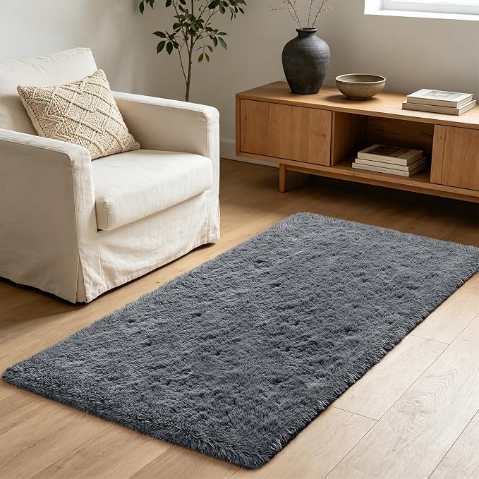 Shag Runner Rug for Bedroom Living Room 3x7 Upgrade Non-Slip Fluffy Soft - Image 6