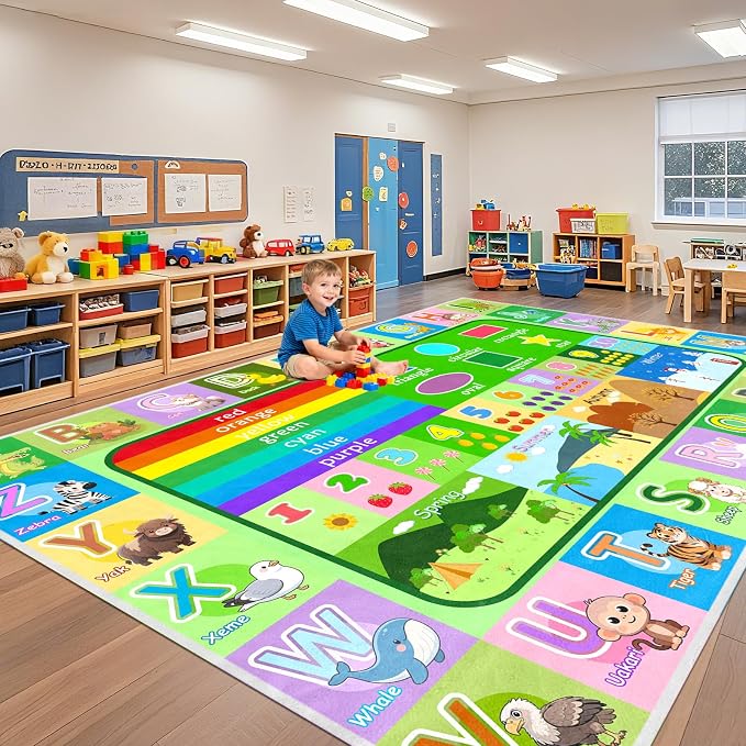 6x9 Kids Alphabet Rug, Large Non-Slip ABC Alphabet Carpet - Image 4