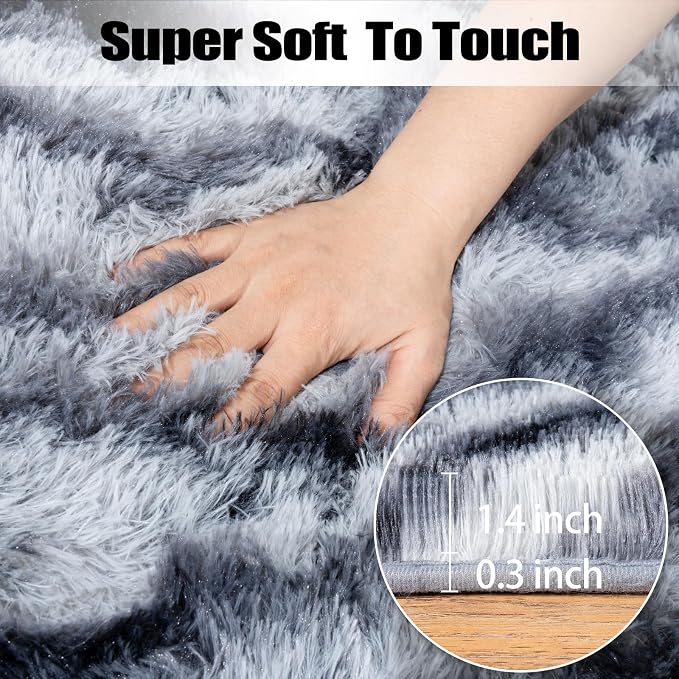 qulint Zebra Rug for Living Room, 6x9 Area Rug for Bedroom Soft Shaggy Modern - Image 5
