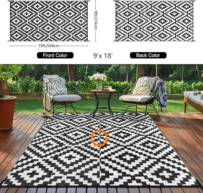 Outdoor Patio Plastic Straw Rug - Image 3