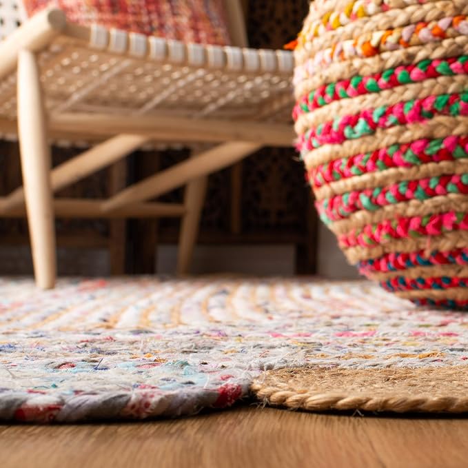 SAFAVIEH Cape Cod Collection 2' x 3' Beige / Multi CAP201B Handmade Boho - Image 6