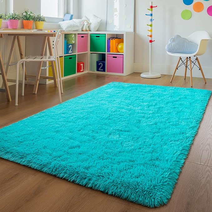 Andecor Soft Fluffy Bedroom Rugs, 5 x 8 Feet Indoor Shaggy Plush Area Rug - Image 2