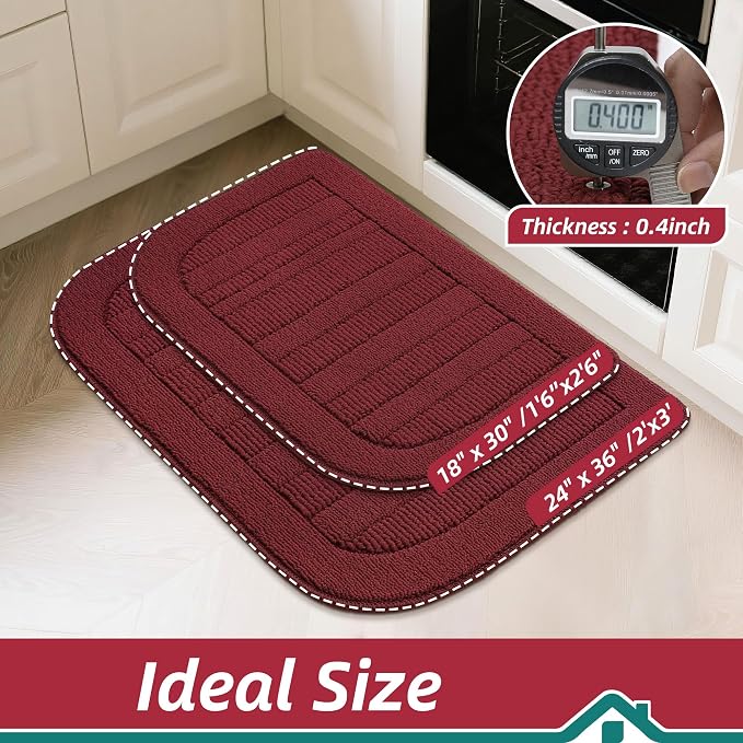 BEQHAUSE 30x18 Inch Kitchen Rug Mat Durable Kitchen Rugs Non-Slip Washable - Image 4
