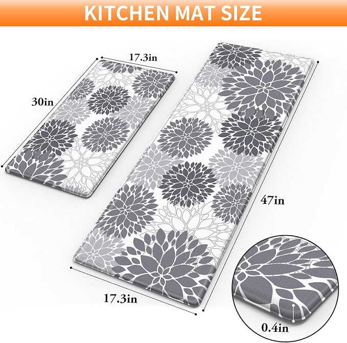 StepLively Kitchen Mats for Floor 2PCS, Anti Fatigue Mats for Kitchen Floor - Image 2