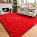 Amdrebio Red Area Rugs for Living Room Bedroom, Christmas Rug 6x9, Large Red by Amdrebio